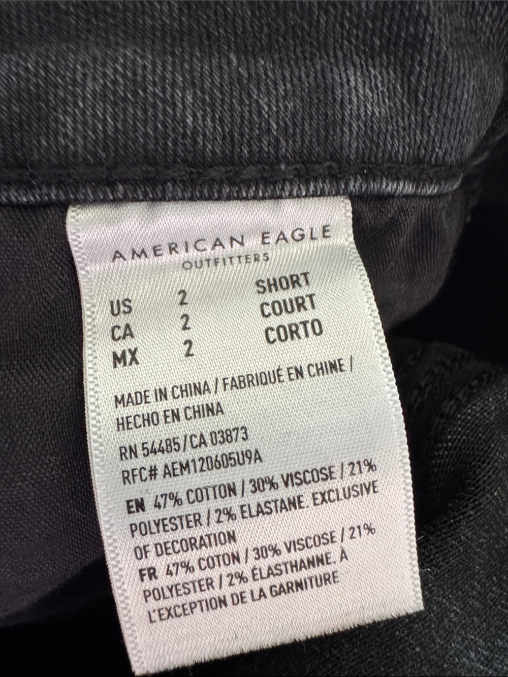 American Eagle Outfitters Charcoal Black Flare Jeans - Picture 3 of 3